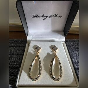 NIB Gold and Silver Teardrop Earrings